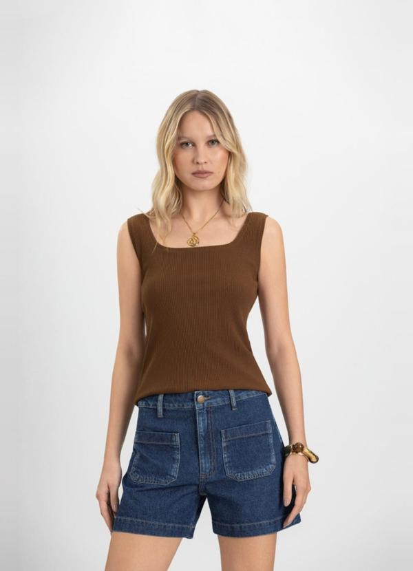 Blusa Feminina em Ribana Marrom