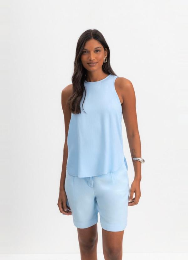 Blusa Feminina em Viscose Azul