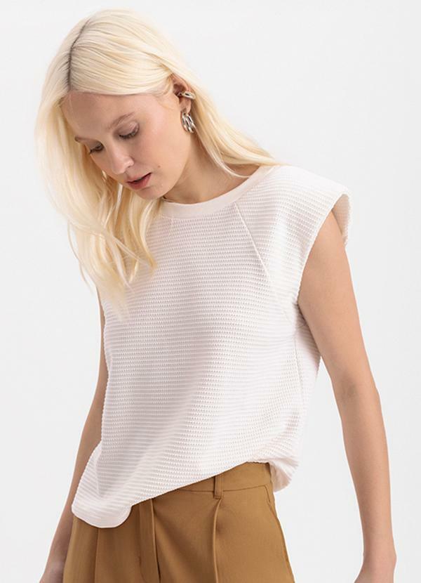 Vista 2 Blusa Feminina Muscle Tee Natural Essendi Essendi