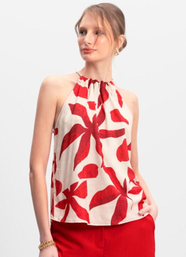 Vista 2 Blusa Feminina Vermelho Essendi Essendi