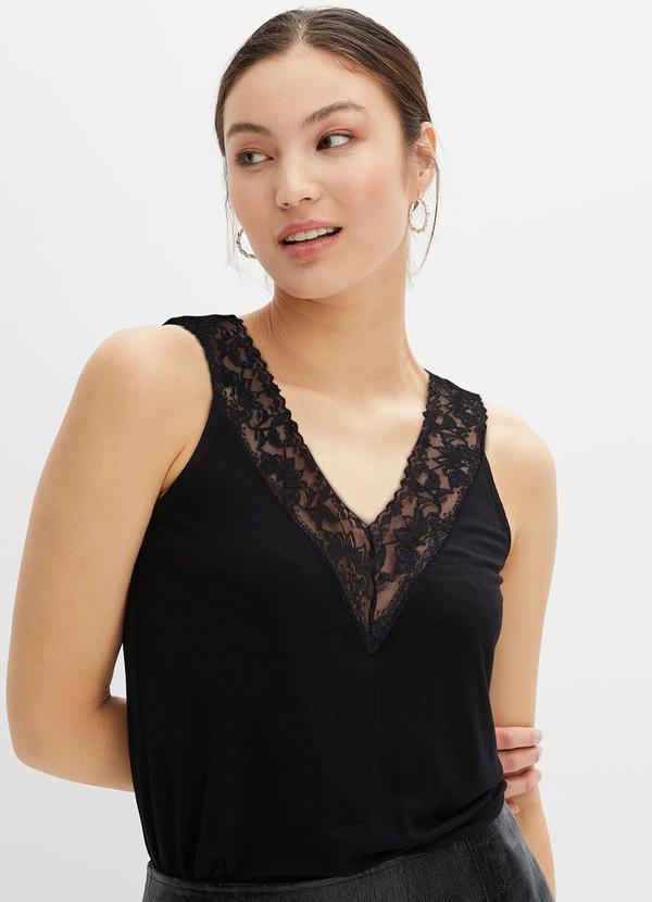 Blusa Preta em Malha de Viscose