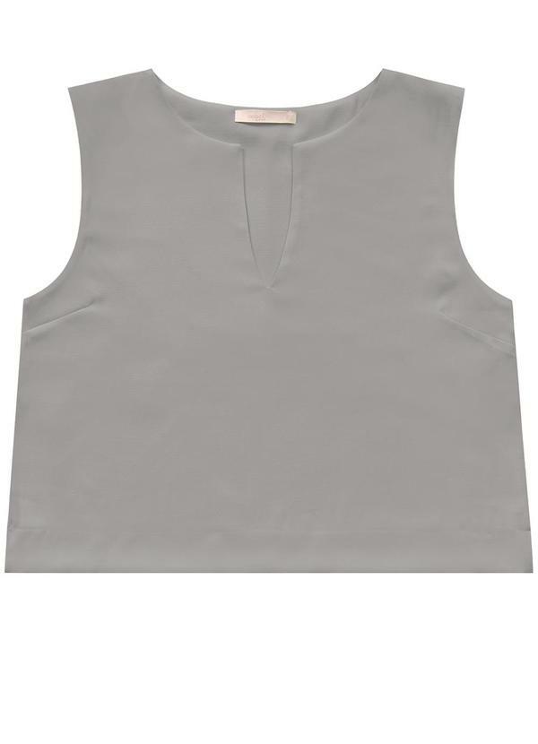 Blusa Regata Alfaiataria Cinza