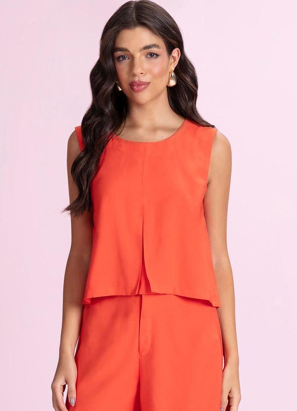Blusa Regata Alfaiataria Laranja