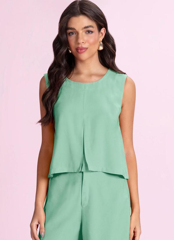 Blusa Regata Alfaiataria Verde