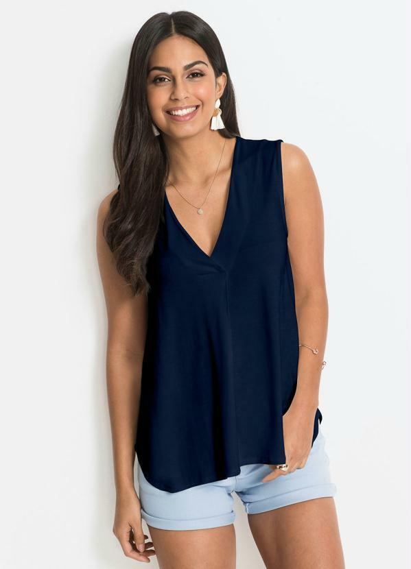 Blusa Regata Básica Marinho
