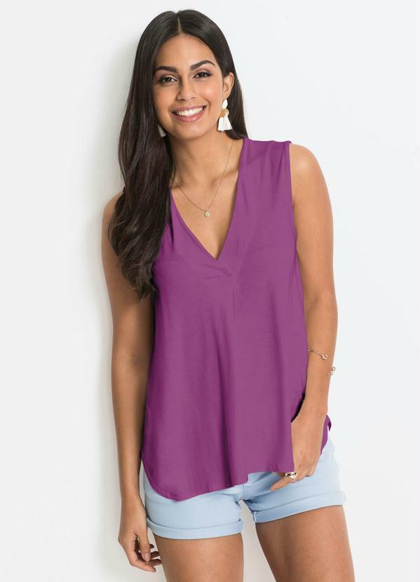 Blusa Regata Básica Roxo