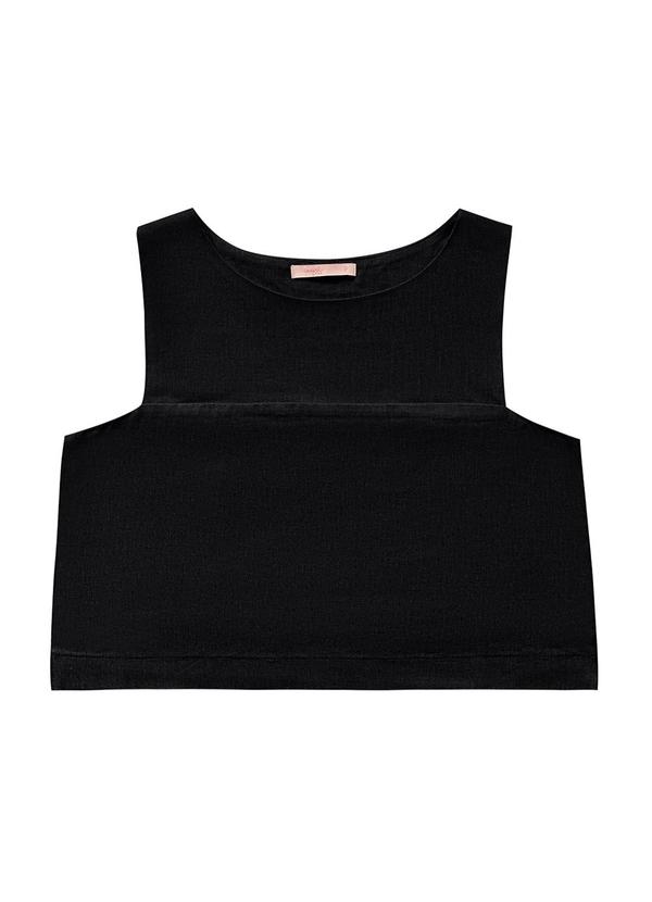 Vista 2 Blusa Regata Linho Preto Angel Angel