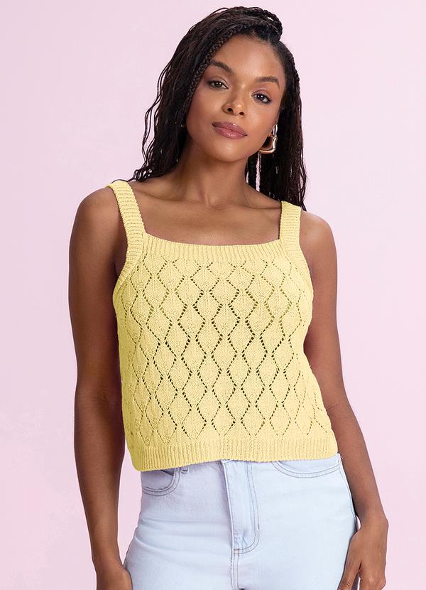 Blusa Regata Tricot Amarelo