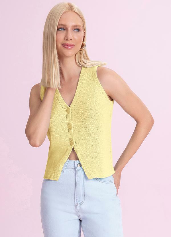 Blusa Regata Tricot Amarelo