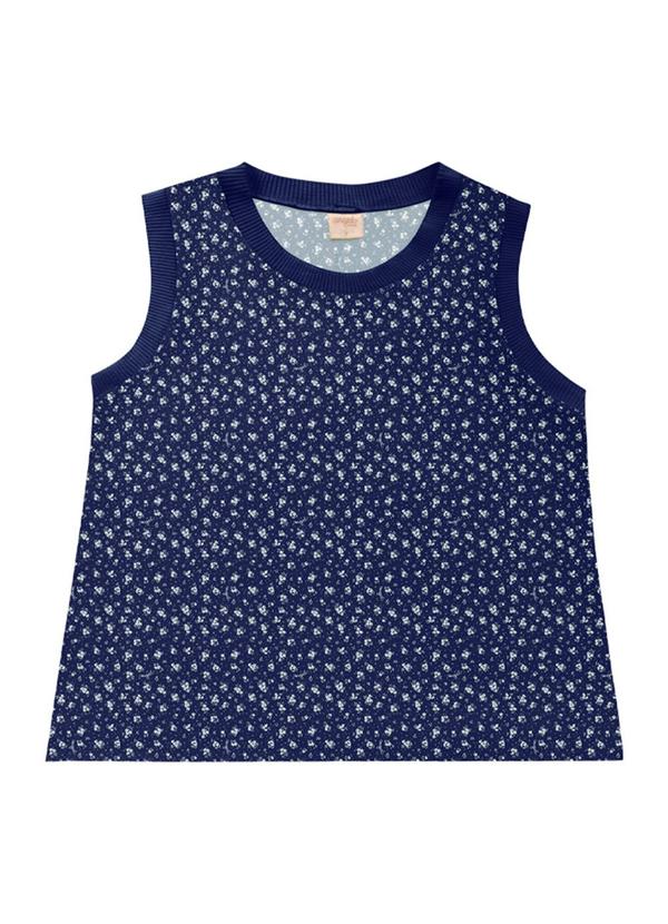 Vista 2 Blusa Regata Viscose Estampada Azul Angel Angel