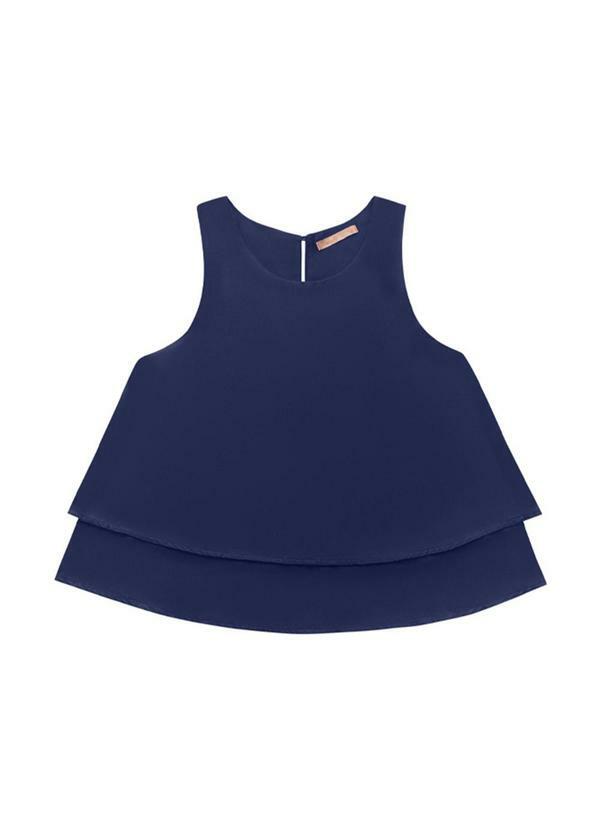 Blusa Regata Viscose Lisa Azul