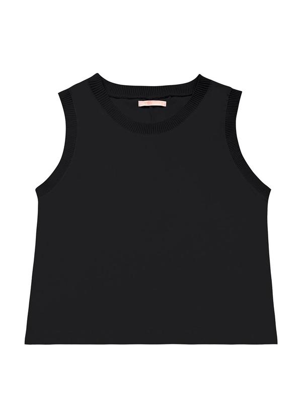 Vista 2 Blusa Regata Viscose Lisa Preto Angel Angel