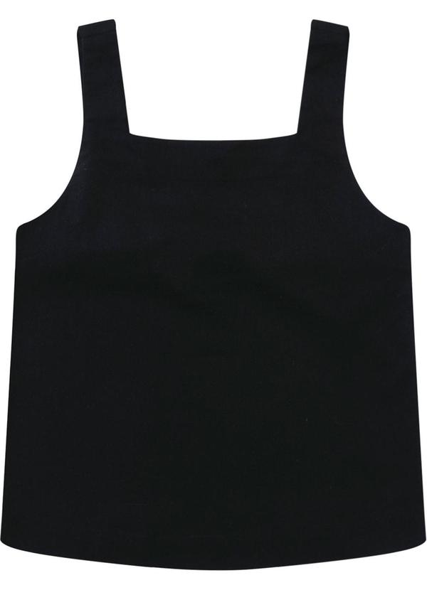 Vista 2 Blusa Reta com Amarração Preto Malwee Malwee