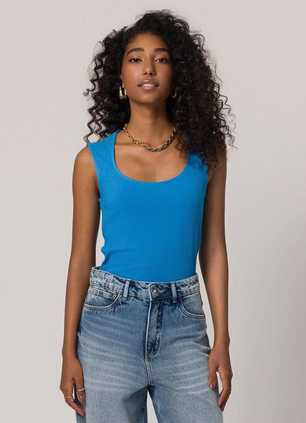 Blusa sem Manga em Ribana Azul