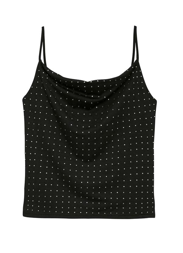Blusa Slim com Strass Preto