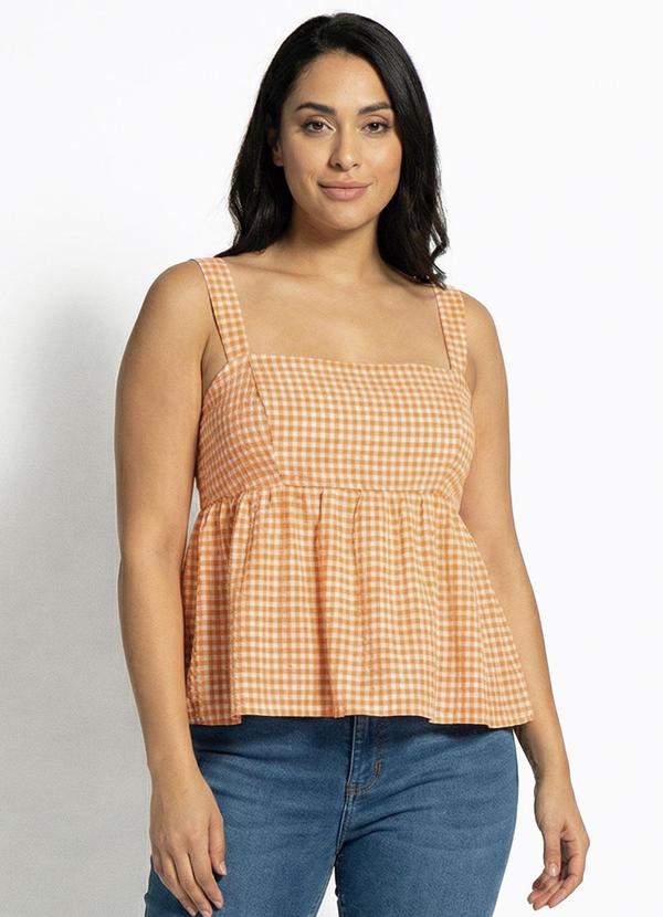 Blusa Xadrez Laranja