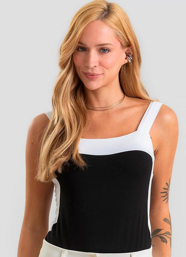 Body de Alça Feminino em Cotton Leve Preto