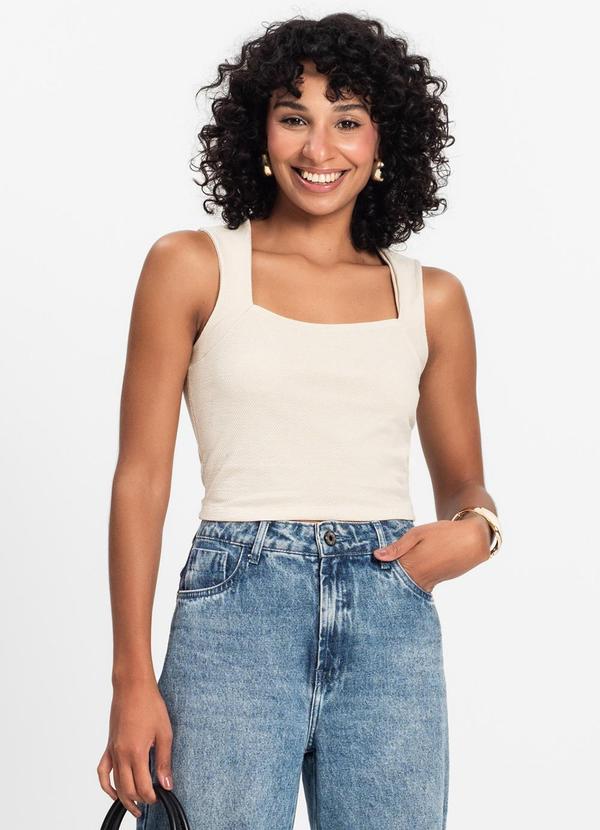 Vista 2 Cropped Feminino Bege Select Select