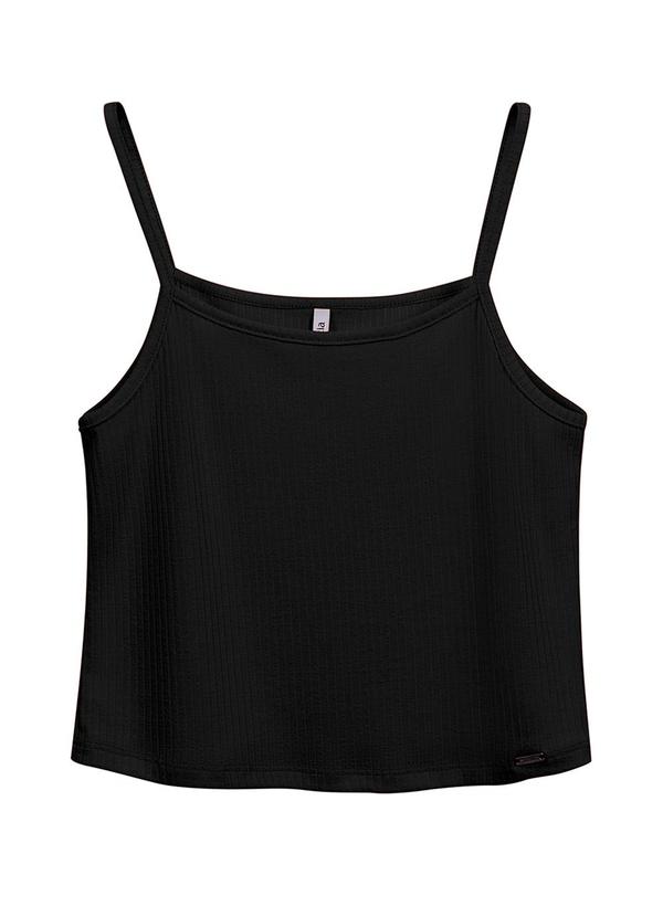Vista 2 Cropped Regata Feminino Leve Preto Marialícia Marialícia