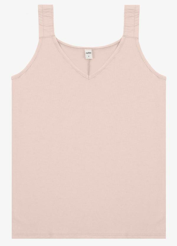 Regata Alça Franzida Feminino Rosa