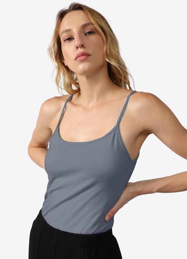 Vista 2 Regata Comfort Feminina Mescla Escuro Basicamente Basicamente