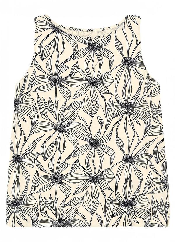 Regata Comfort Floral em Viscose Off White