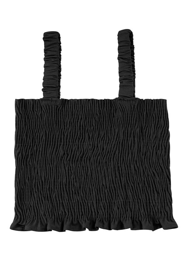 Regata Cropped Feminina em Lastex Preto