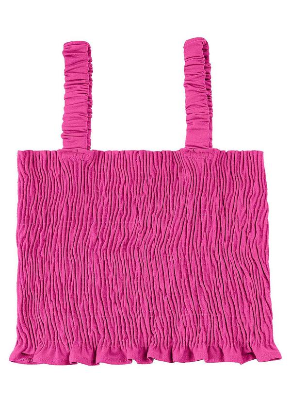 Regata Cropped Feminina em Lastex Rosa