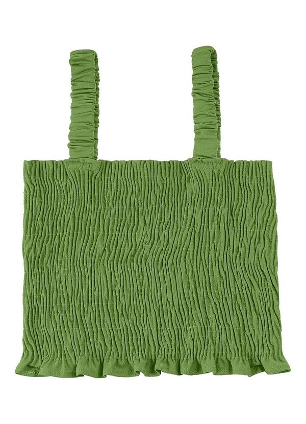 Regata Cropped Feminina em Lastex Verde