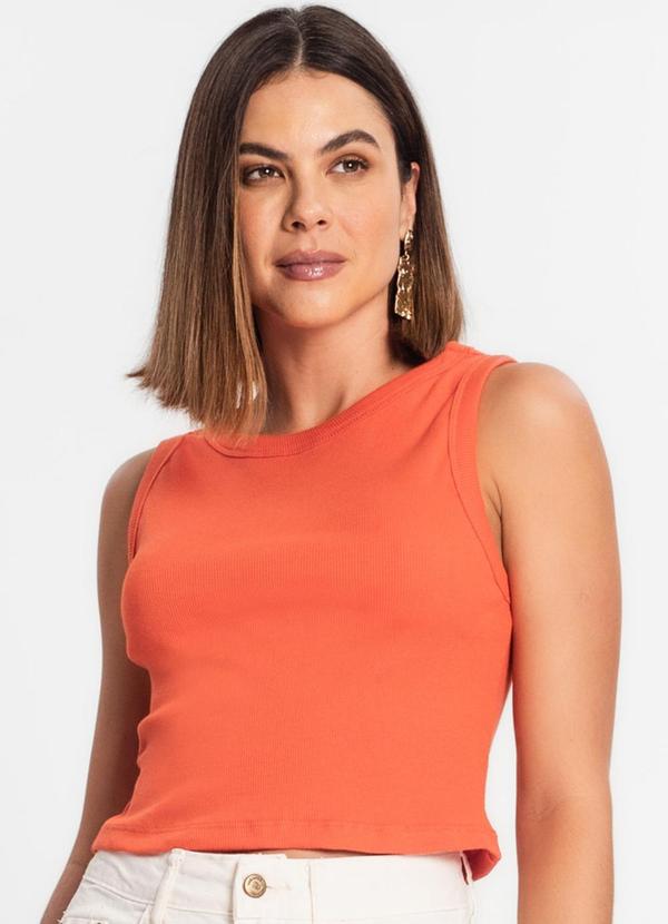 Regata Cropped Feminina Ribana Laranja
