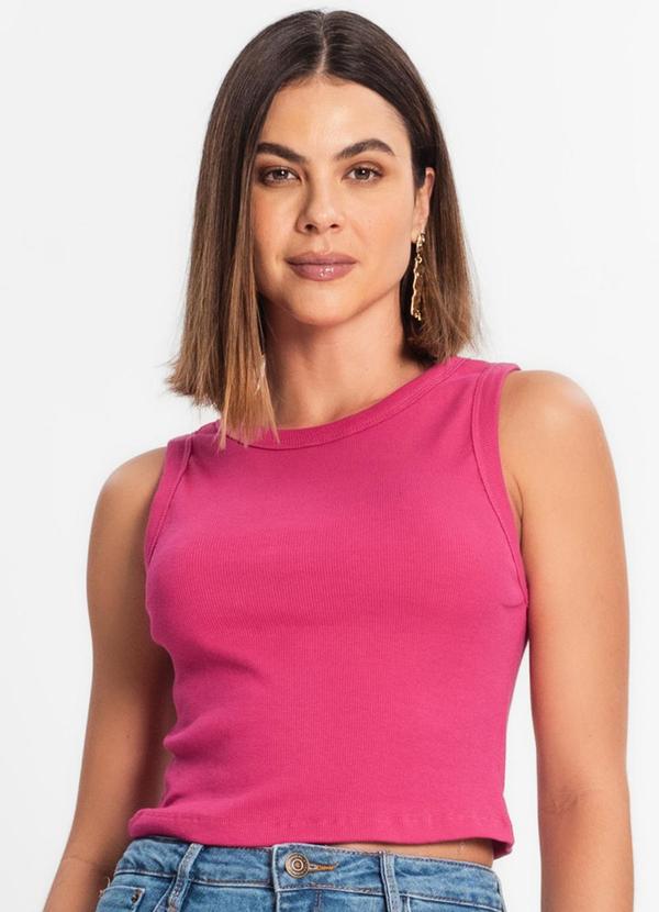 Regata Cropped Feminina Ribana Rosa