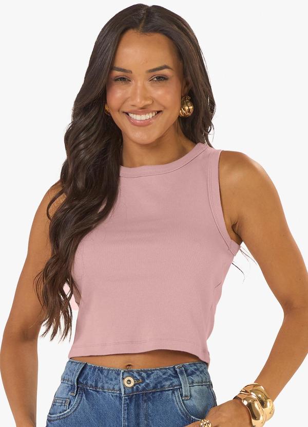 Regata Cropped Feminina Ribana Rosa