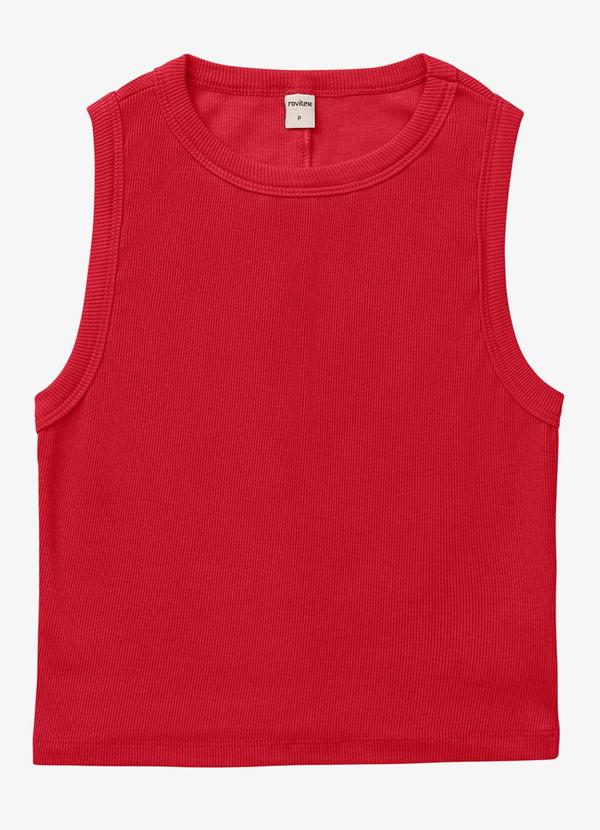 Regata Cropped Feminina Ribana Vermelho