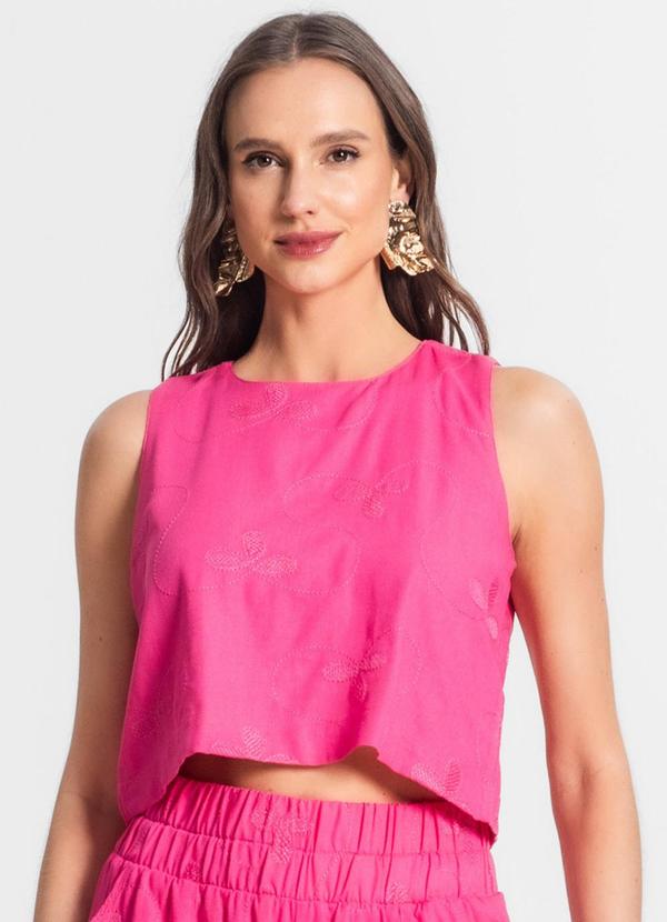 Regata de Linho Feminina Rosa