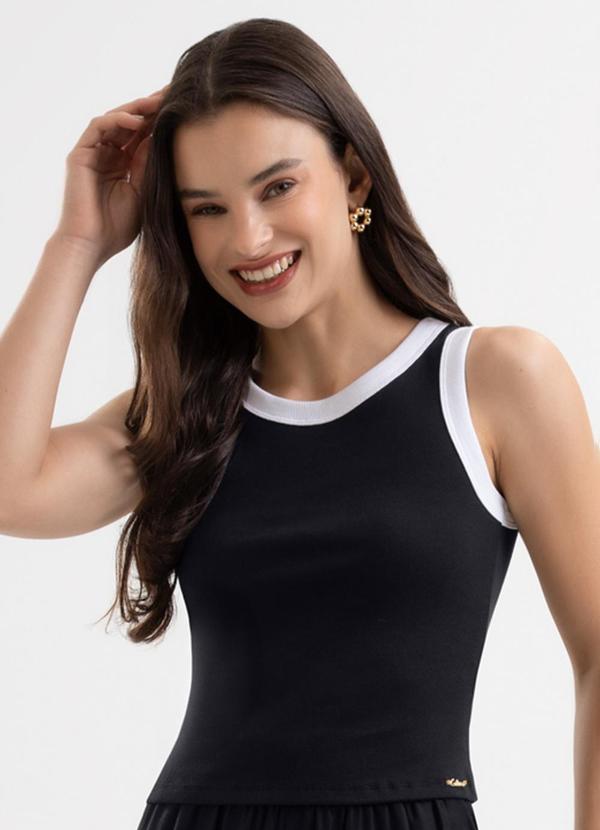 Regata em Algodão Preto