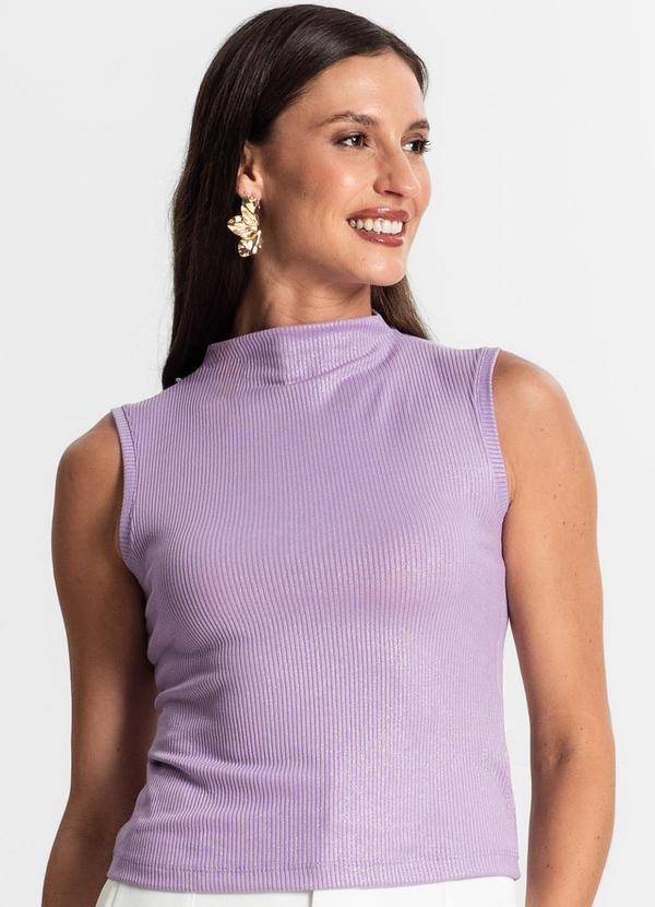 Vista 2 Regata em Ribana Canelada Lurex Roxo Rovitex Rovitex