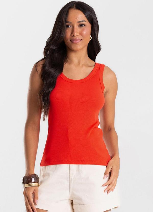 Regata em Ribana de Viscose Vermelho