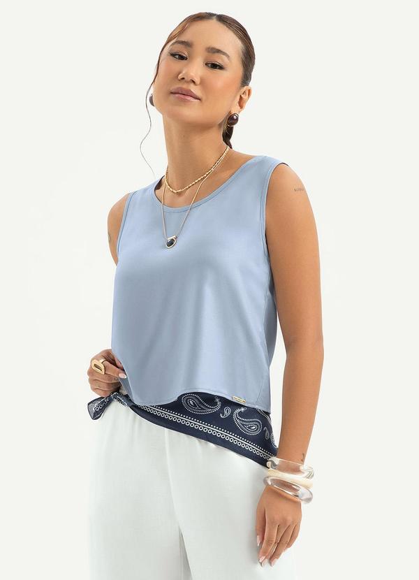 Regata em Viscose Azul Claro