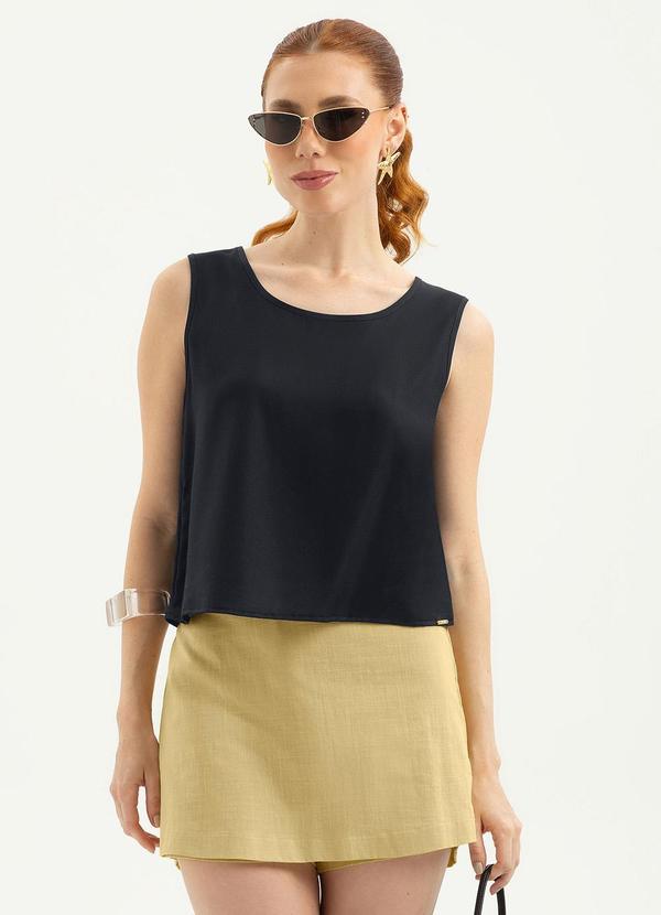 Regata em Viscose Preto