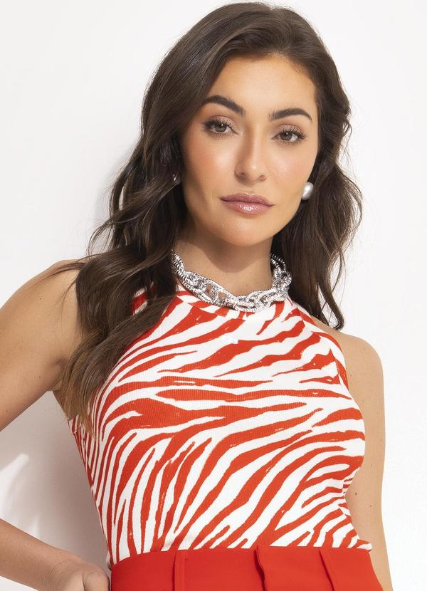 Regata Estampada Vermelho
