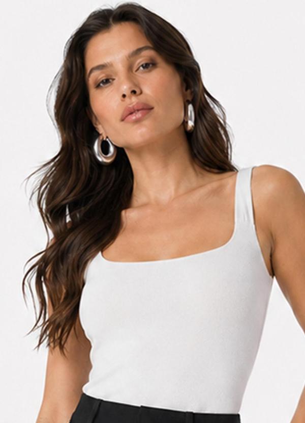 Regata Feminina Alças Transpassada Branco