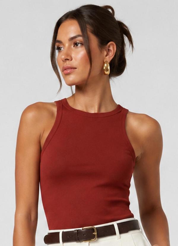 Regata Feminina Básica em Cotton Laranja