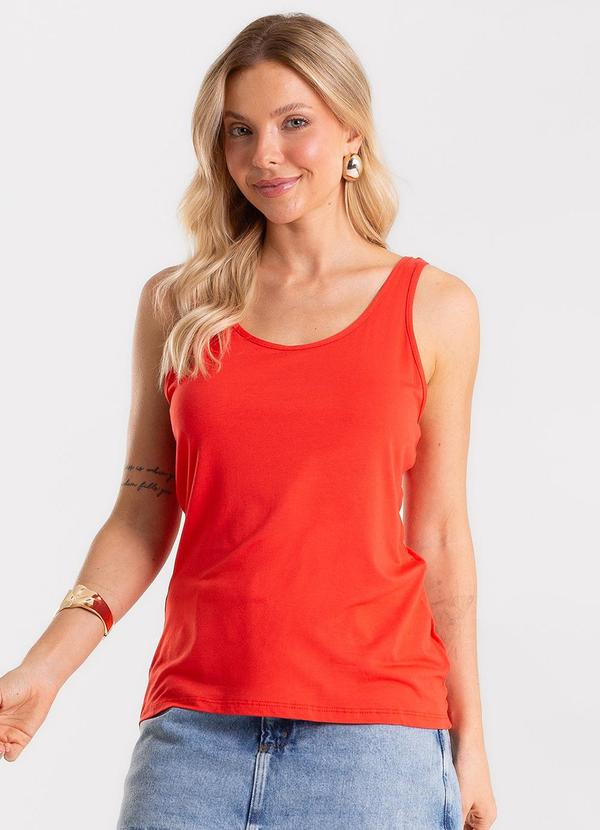 Regata Feminina Básica em Viscotorcion Vermelho