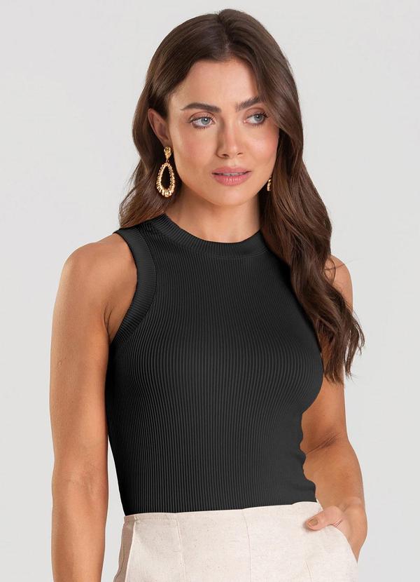 Regata Feminina Canelada Preto