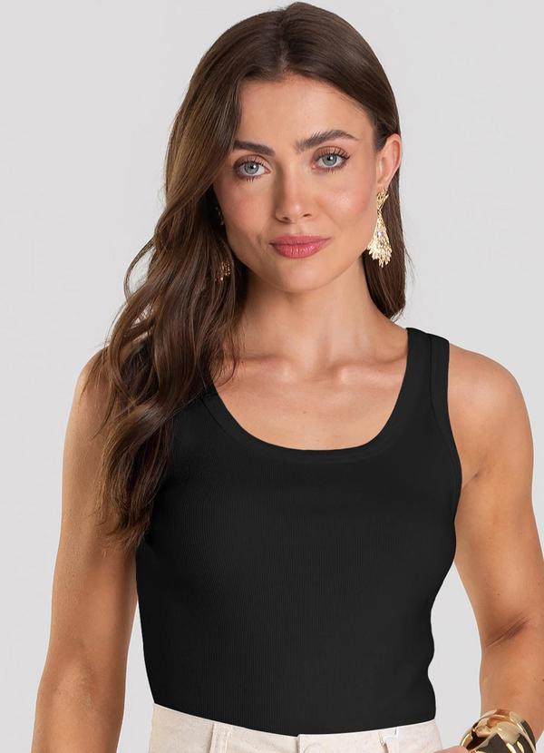 Regata Feminina Canelada Preto