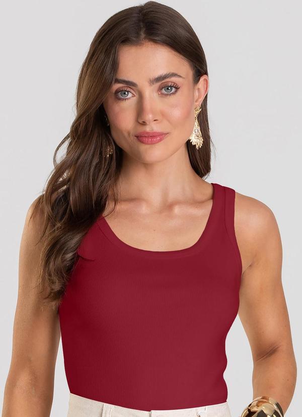 Regata Feminina Canelada Vermelho