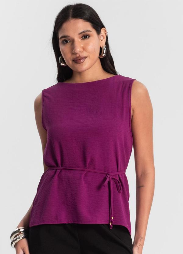 Regata Feminina com Amarração Roxo