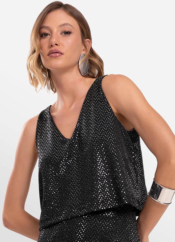 Vista 2 Regata Feminina com Lantejoula Preto Endless Endless
