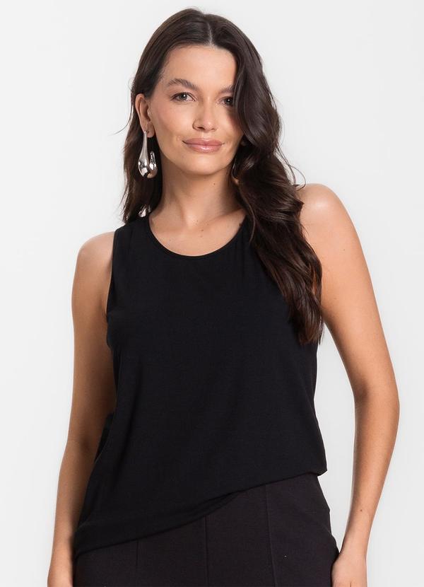 Vista 2 Regata Feminina com Renda Preto INFINITA COR INFINITA COR