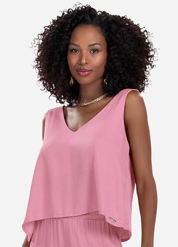 Vista 2 Regata Feminina de Viscose Rosa Rovitex Rovitex